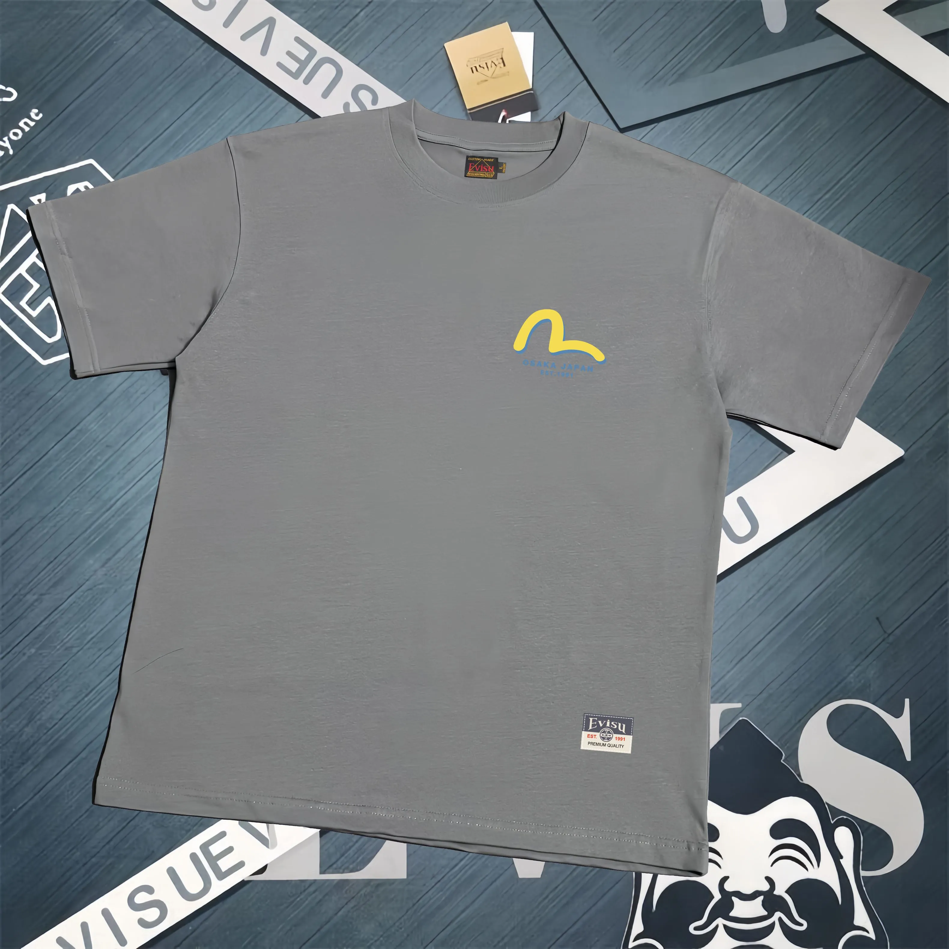 Evisu 2025New Arrival T ⚠ Quality⚠ Same Style T 。 ，Black S-XXL，White S-XXL，Gray M-XXL，Red S-XXL， Red M-XXL